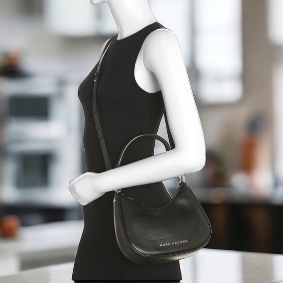 MARC JACOBS Convertible Shoulder Bag in Black + Croc Cardholder/Keychain NWT - Picture 5 of 9